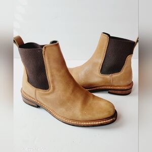Nisolo leather booties Almond pull on